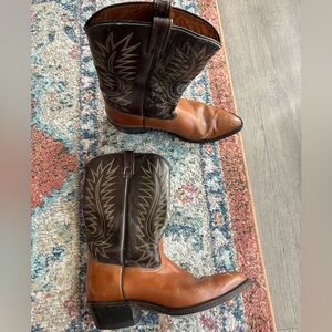 Vintage Black & Brown Cowboy Boots